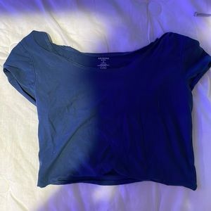 off the shoulder blue crop top from Kohl’s
